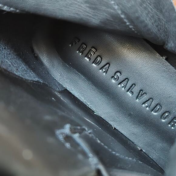 Freda Salvador NEW Croc Embossed Black Patent Leather Loafers Flats Women Size 6 - Picture 8 of 11